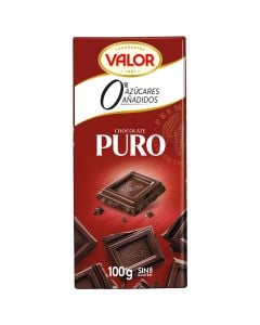 Valor Chocolate puro 0% azúcares añadidos tableta 100 g