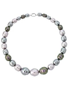 Majorica Divina Colection Necklace Juno silver, 10/22 mm multicolor barroque pearl
