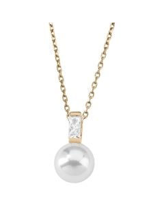 Majorica Tu y Yo sterling silver and 10mm pearl 48cm necklace