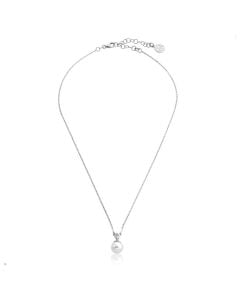 Majorica 15304.01.2.000.010.1 choker 37 / 42cm in rhodium-plated silver, 8mm white round pearl and zirconias