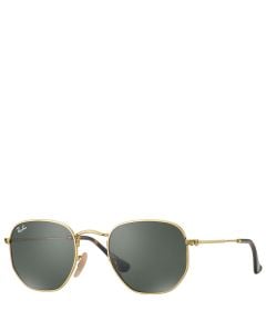 Ray-Ban Hexagonal Flat Lenses montura arista dorada lentes verdes 51-21 gafas de sol