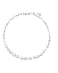 Majorica 14710.01.2.000.010.1 43 / 48cm choker in rhodium-plated silver, 6/7/8/9 / 10mm white pearls