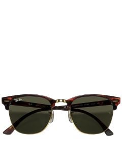 Ray-Ban Clubmaster Classic carey sobre montura dorada lentes verdes 51-21 gafas de sol