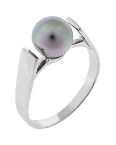 Majorica Nuada 7mm gray pearl ring size 15