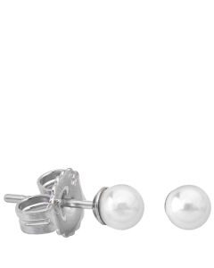 Majorica Lyra 00320.01.1.E00.000.1 sterling silver rhodium plated 4 mm round white pearl earrings