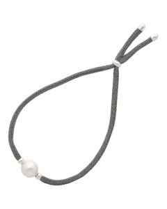 Majorica Sifnos 16595.01.2.000.010.1 bracelet with 8 mm white pearl dark grey bracelet