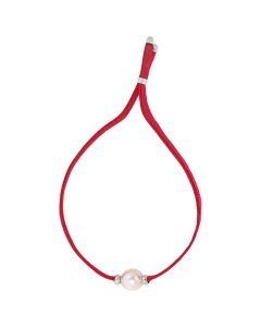 Majorica Sifnos Coral Red 8mm white round pearl bracelet