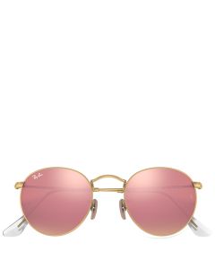 Ray-Ban Round Flash Lenses RB3447 matte gold sunglasses