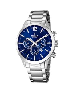 Festina Timeless Chronograph F20343/7 Blue Steel Strap men's watch