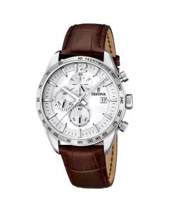 Festina Timeless Chrono F16760/1 Silver leather strap men's watch