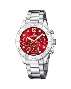 Festina Boyfriend Chrono F20603/2 Bordeaux steel strap women's watch
