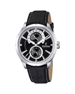 Festina Retro F16573/3 Black leather strap men's watch