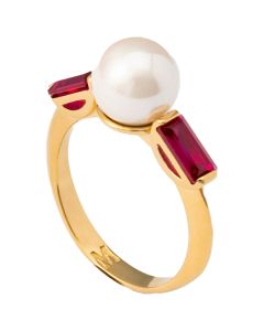 Majorica Selene Ruby Red Zirconia ring