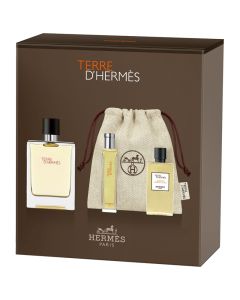 Hermès Terre d'Hermès pouch set: Eau de Toilette 100 ml + Travel spray 15 ml + Shower Gel 40 ml