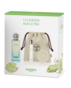 Hermès Un Jardin Sur le Nil pouch set: Eau de Toilette 100 ml + Travel spray 15 ml + Soap 50 g
