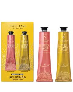 L'Occitane Soft Hands Duo set: Premiers Rayons crema floral 75 ml + Lumière d'Hiver crema refrescante 75 ml