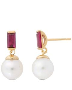 Majorica Selene Ruby Red Zirconia Earrings