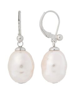 Majorica Agora Short rhodium-plated silver earrings