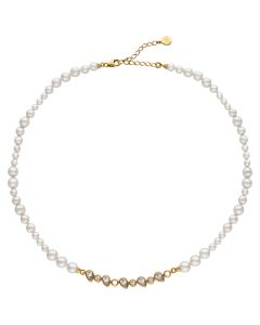 Majorica Nova Gold-plated silver with pearls and zirconia necklace