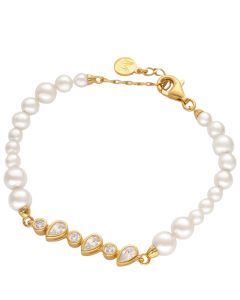 Majorica Nova Gold-plated silver with pearls and zirconia bracelet