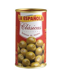 Green olives stuffed with anchovies La Española 150 g tin
