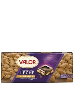 Milk chocolate with almonds Valor 250 g tablet