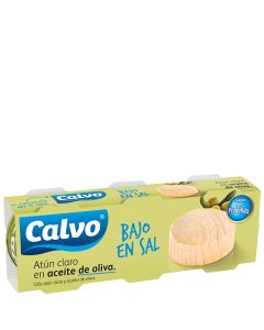 Yellowfin tuna in olive oil Calvo low salt pack 3x52 g tin