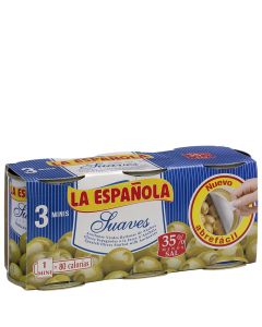 Green olives stuffed with anchovies La Española soft 3x50 g tin