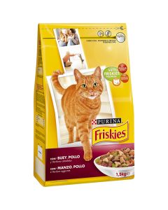 Cat food Friskies adult beef, chicken and vegetables 1.5 kg bag