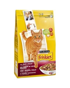 Adult Cat food Friskies beef, chicken and vegetables 4 kg bag