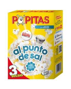 Salted microwave popcorn Popitas box 3x100 g