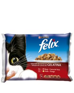 Cat food Felix jellied meat selection pack 4x85 g