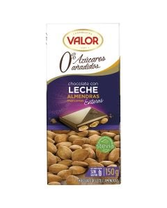 Milk chocolate with almonds Valor no added sugar 150 g tablet