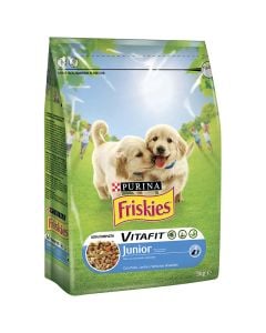 Dog food Friskies junior chicken, milk and vegetables 3kg bag