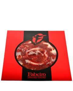 Sliced cebo Iberian ham Fabeiro knife cut 100 g approx. Package