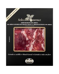 Sliced acorn-fed 100% Iberico pork ham Gourmet Julián Martín knife-cut 100 g package