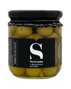 Anchovy flavoured pitted manzanilla olives Conservas Serrano 345 g jar