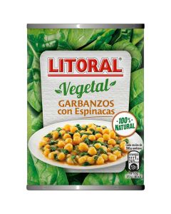Chickpeas with spinach Litoral 425 g tin
