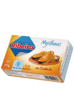 Ribeira Mussels in pickled sauce 8/12 pieces 111 g tin