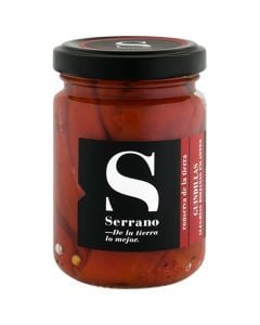 Spicy red pepper "Alegrias Riojanas" in vinegar Conservas Serrano 160 g jar