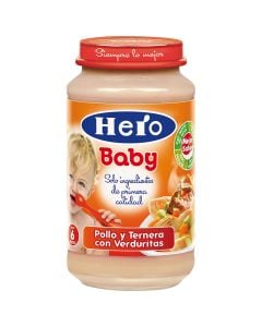 Jar of vegetables with chicken and beef Hero Baby Natur 235 g jar