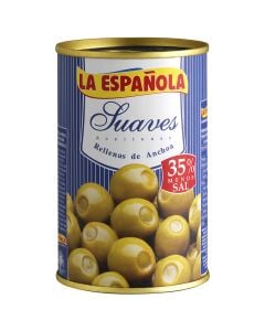 Green olives stuffed with anchovies La Española soft 130 g tin