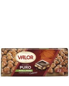 Pure chocolate with hazelnuts Valor 250 g tablet