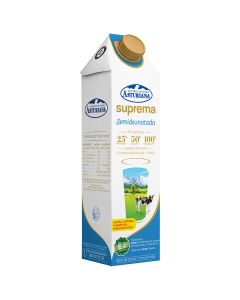 Central Lechera Asturiana Semi-Skimmed Ultra-filtered milk Suprema 1 l brik
