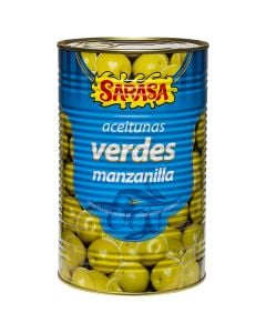 Sarasa Anchovy flavoured green olives with stone 4,2 kg tin