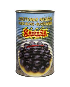 Sarasa Black olives with stone 4,2 kg tin