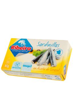 Ribeira Small sardines in sunflower oil 60 g tin