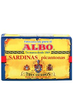 Spicy sardines Albo Tres Escudos Picantonas 85 g tin