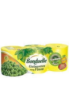 Peas in brine Bonduelle 3x140 g tin