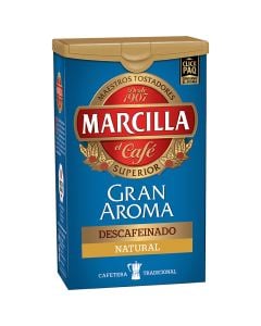 Naturally decaffeinated ground coffee Marcilla Intense great aroma pack 200 g